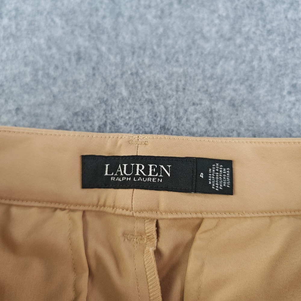 Lauren Ralph Lauren Straight Leg Chino Pants Womens 4 Tan Khaki Trousers NWT - Picture 9 of 12